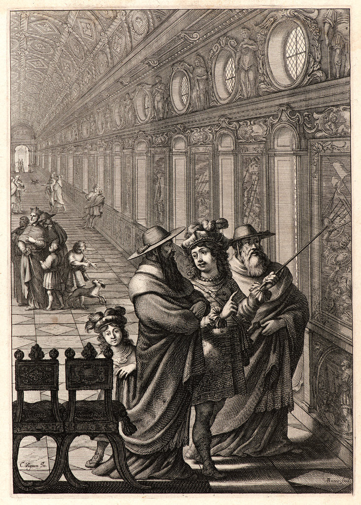 Detail of Roger, with Cardinals, in a Picture Gallery, ca. 1657 by Abraham Bosse