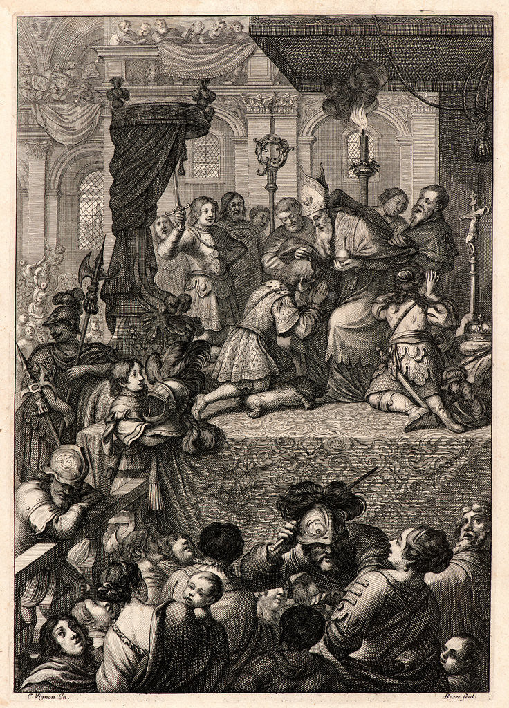Detail of Coronation of Charles VII at Reims, ca. 1657 by Abraham Bosse