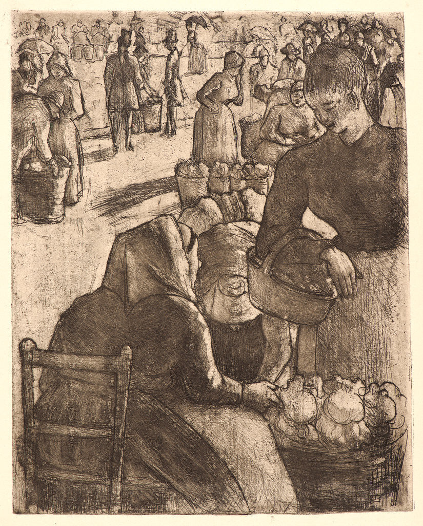Detail of Vegetable Market (Marché aux légumes, à Pontoise), 1891 by Camille Pissarro