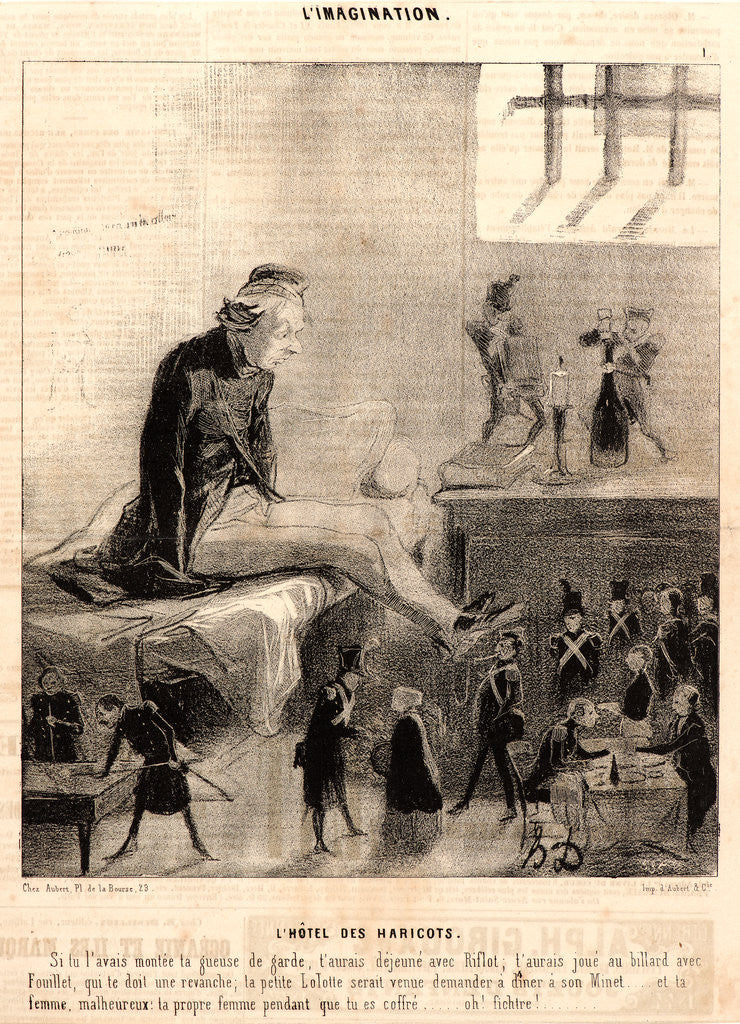 Detail of L'Hôtel des Haricots, 1843 by Honoré Daumier