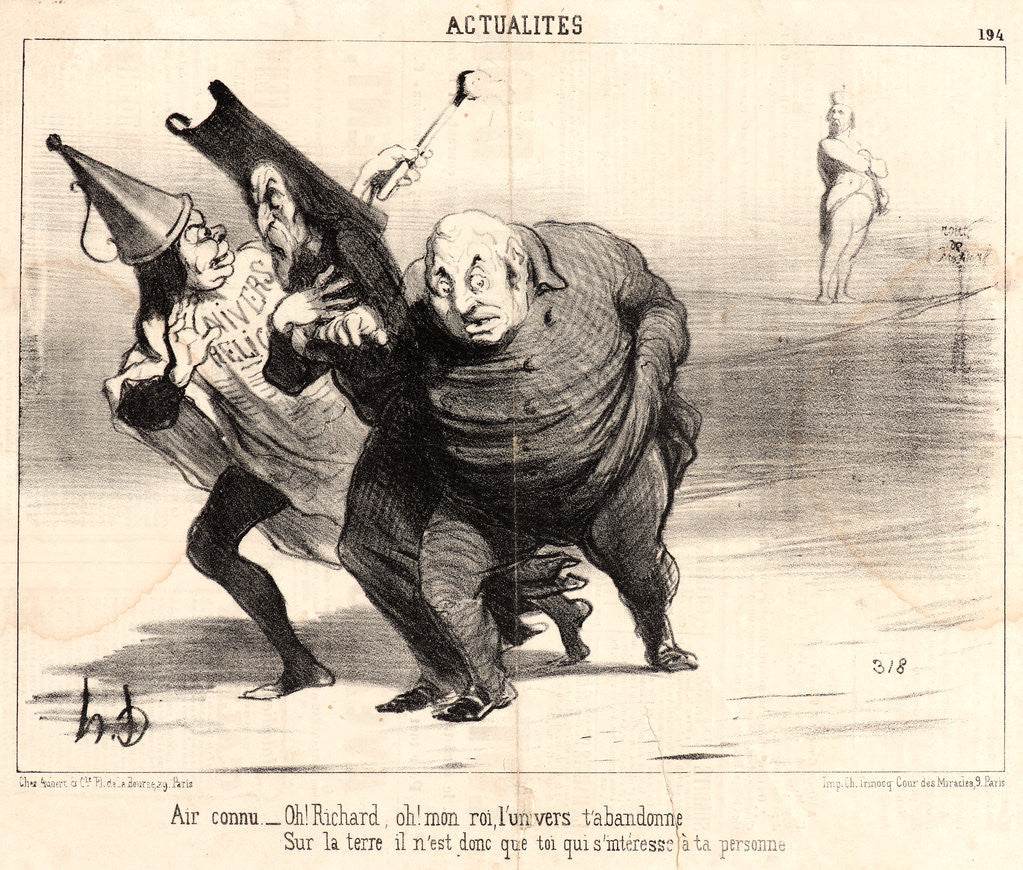 Detail of Air connu—Oh! Richard, oh! mon roi.., 1851 by Honoré Daumier