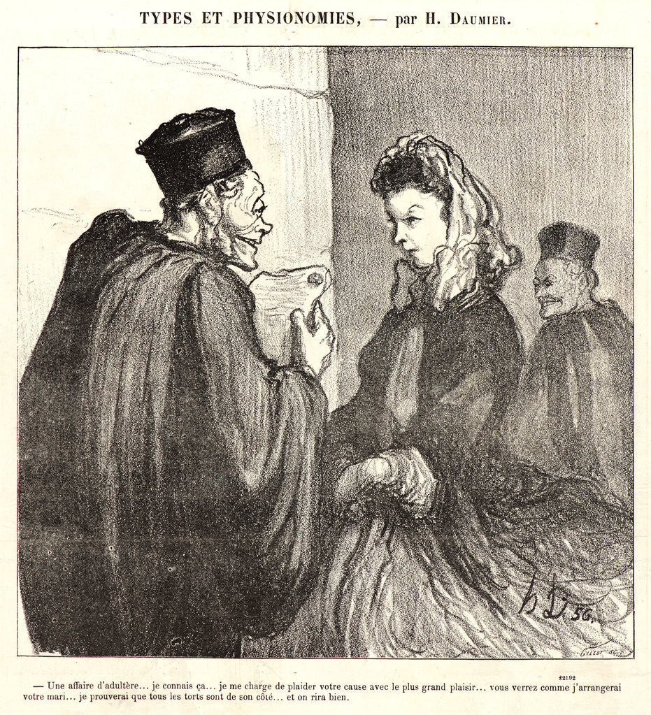 Detail of An Adulterous Affair by Honoré Daumier