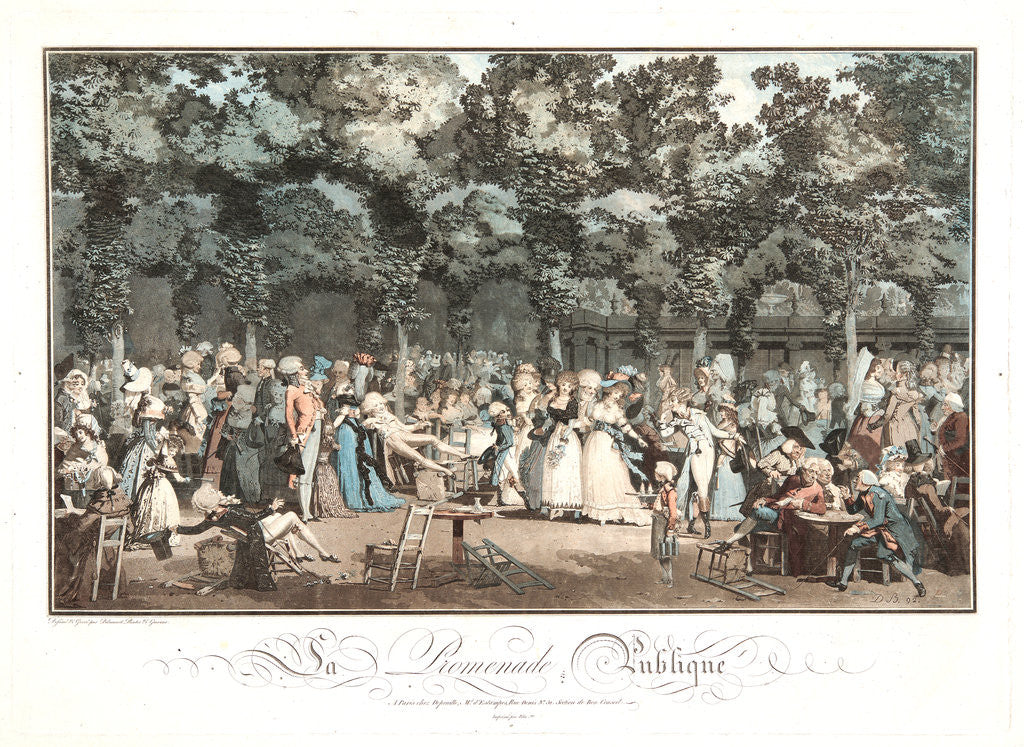 Detail of Public Promenade (La Promenade Publique), 1792 by Philibert Louis Debucourt