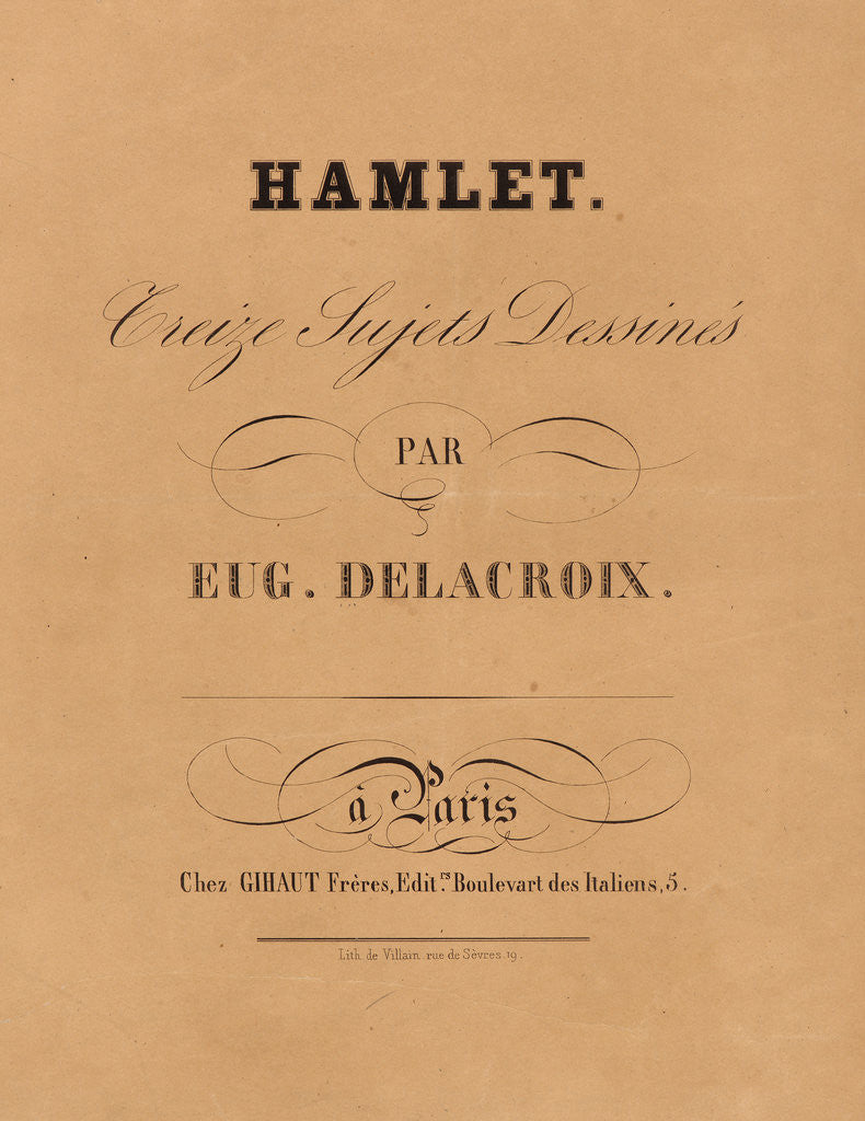 Detail of Hamlet: title page, 1834-1843 by Eugène Delacroix