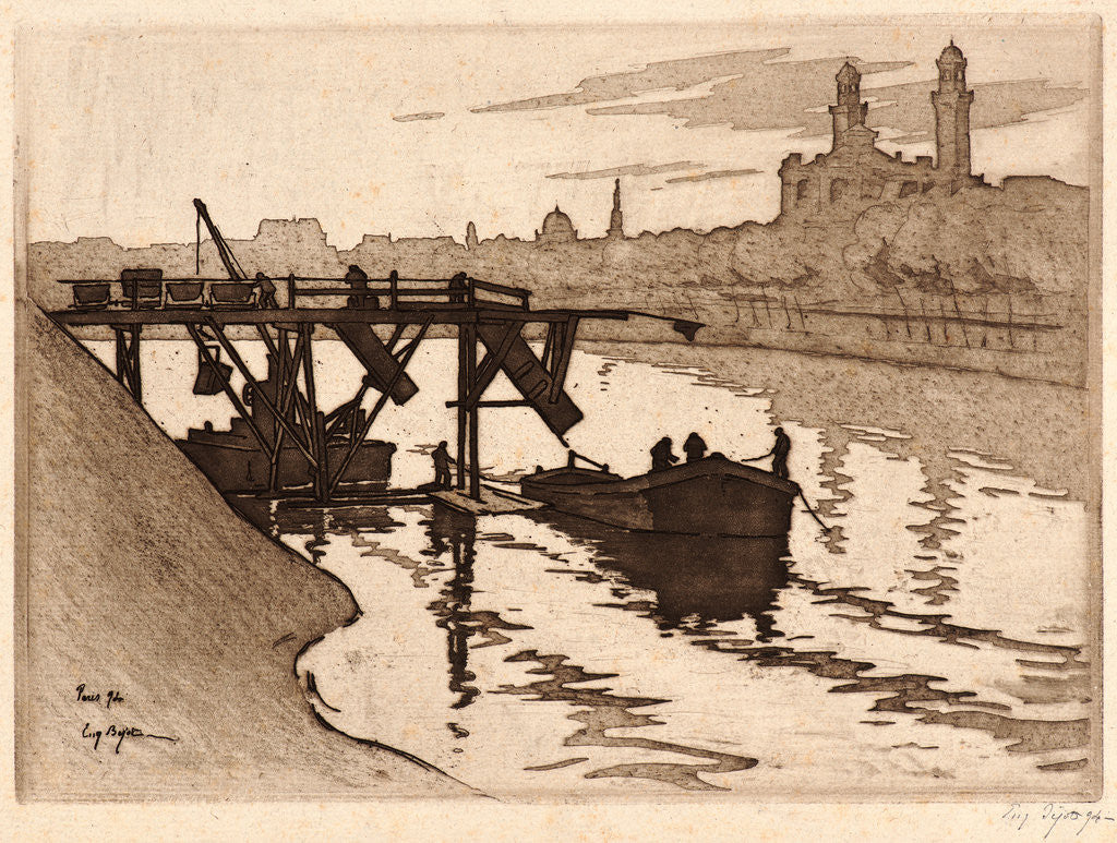 Detail of The Seine at the Trocadero (The Trocadero Seen from the Left Bank), 1894 by Eugène Bejot