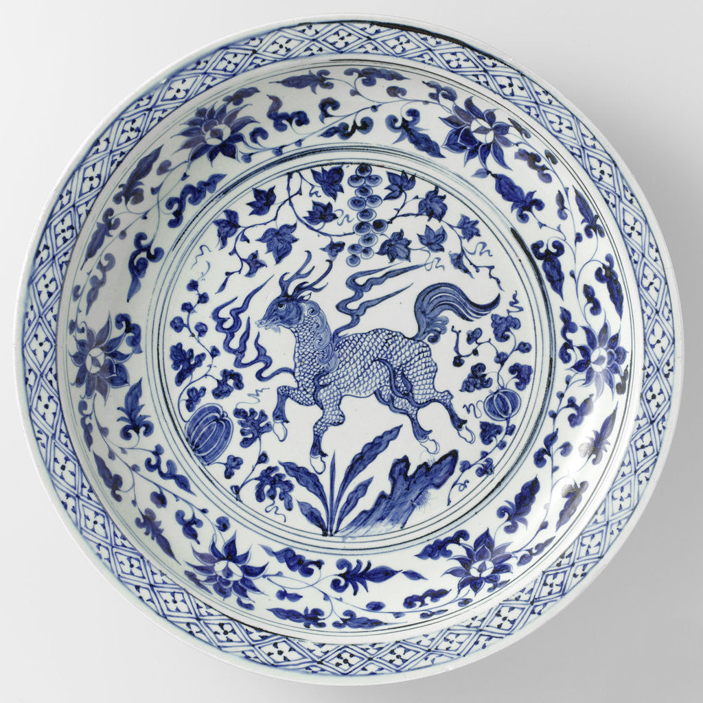 Detail of Charger with a qilin by Anonymous
