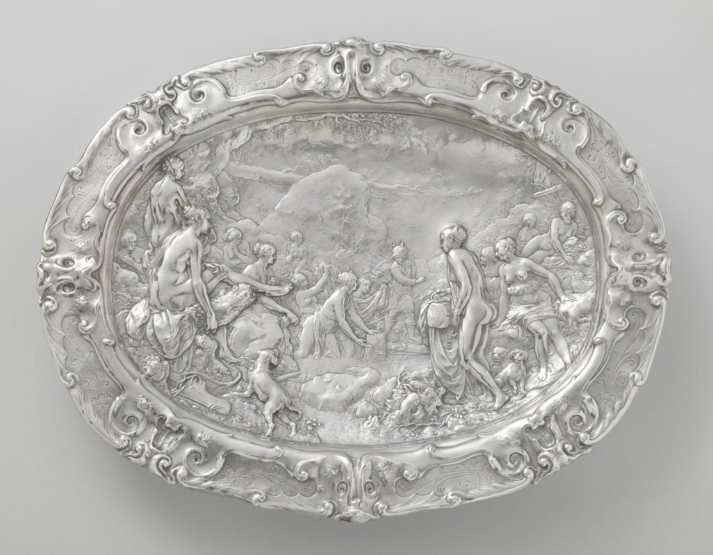 Detail of Basin with scenes from the story of Diana and Actaeon by Paulus Willemsz. van Vianen