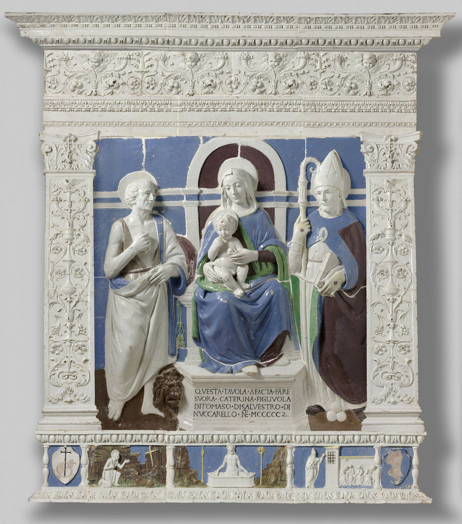 Detail of Altarpiece with the Virgin and Child Enthroned entre Saint Jerome and Saint Nicholas of Myra by Anonymous