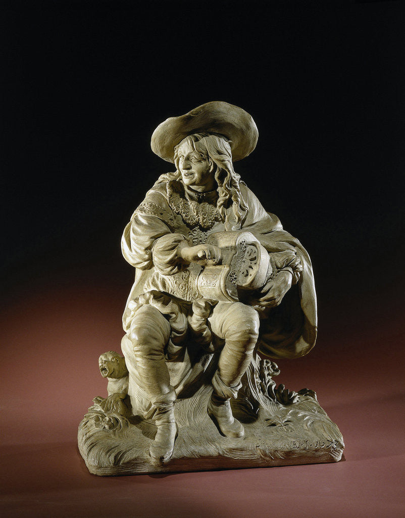 Detail of Hurdy-Gurdy Player by Pieter Xaveri