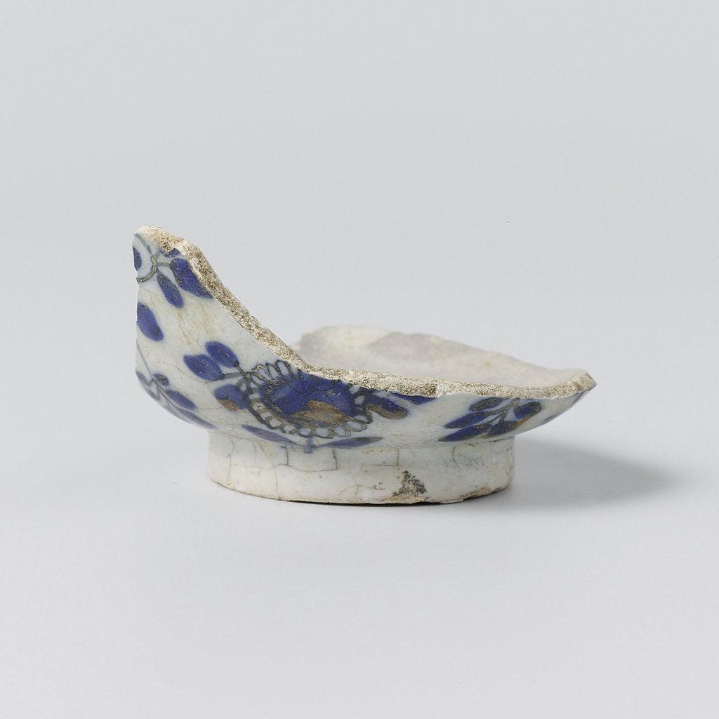 Detail of Cup, fragment with floral motifs in blue by Anonymous