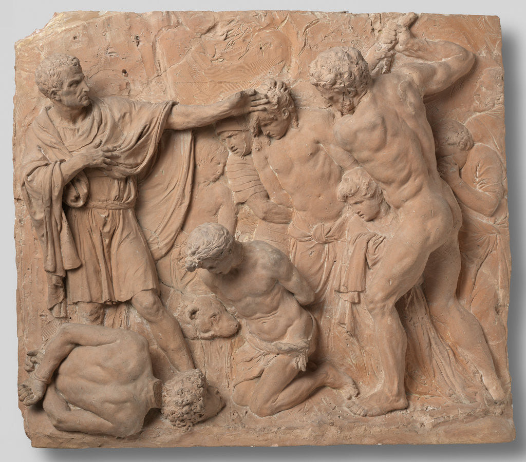 Detail of Caritas Romana group consisting of Cimon and Pero and two fellow inmates by Artus Quellinus I