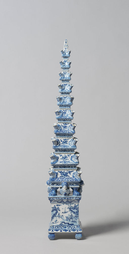 Detail of Flower Pyramid of Delftware by Anonymous