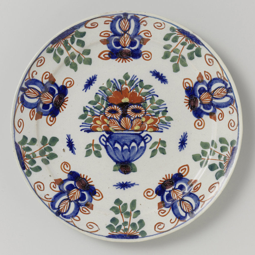 Detail of Plate with flower basket by Anonymous