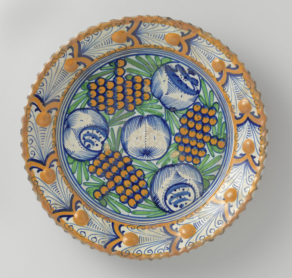 Detail of Dish with pomegranates by Anonymous