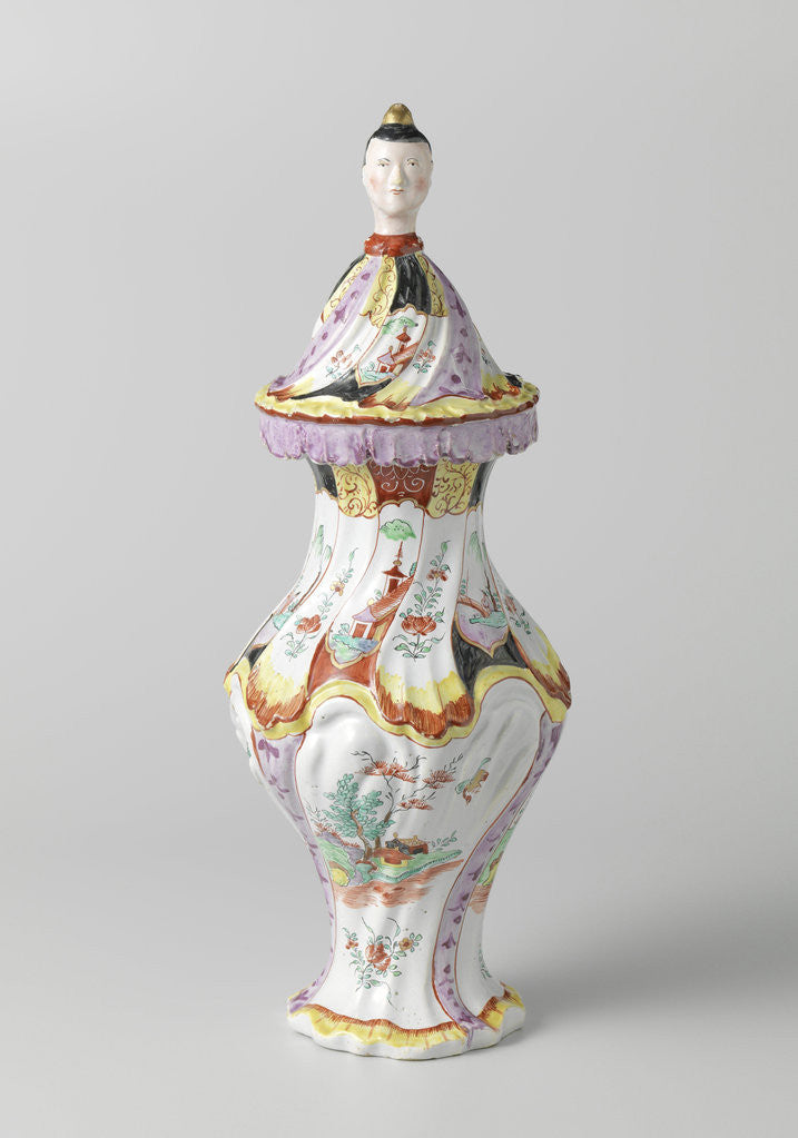 Detail of Three vases, part of a garniture, A, Jacobus Adriaens Halder by Anonymous