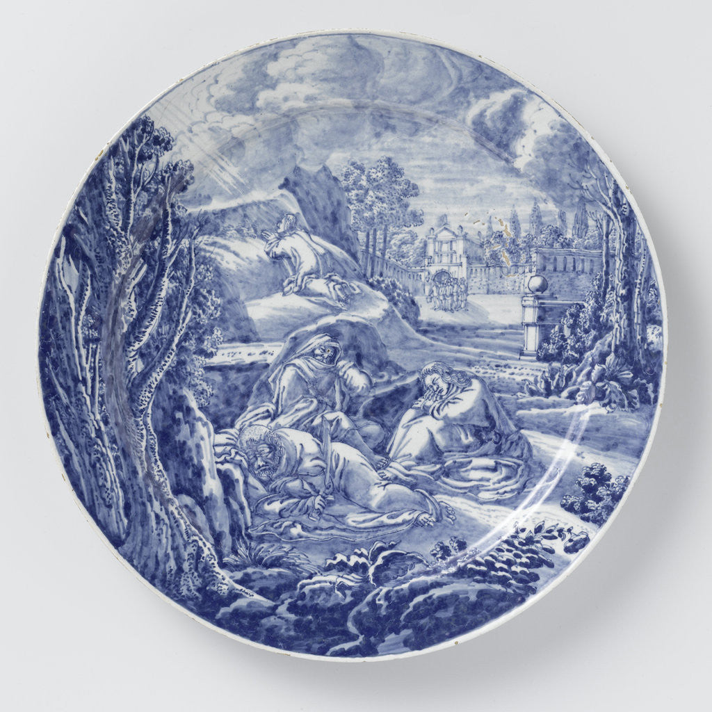 Detail of Plate with Christ on the Mount of Olives, Dammas Hofdijck by Hendrick Goltzius