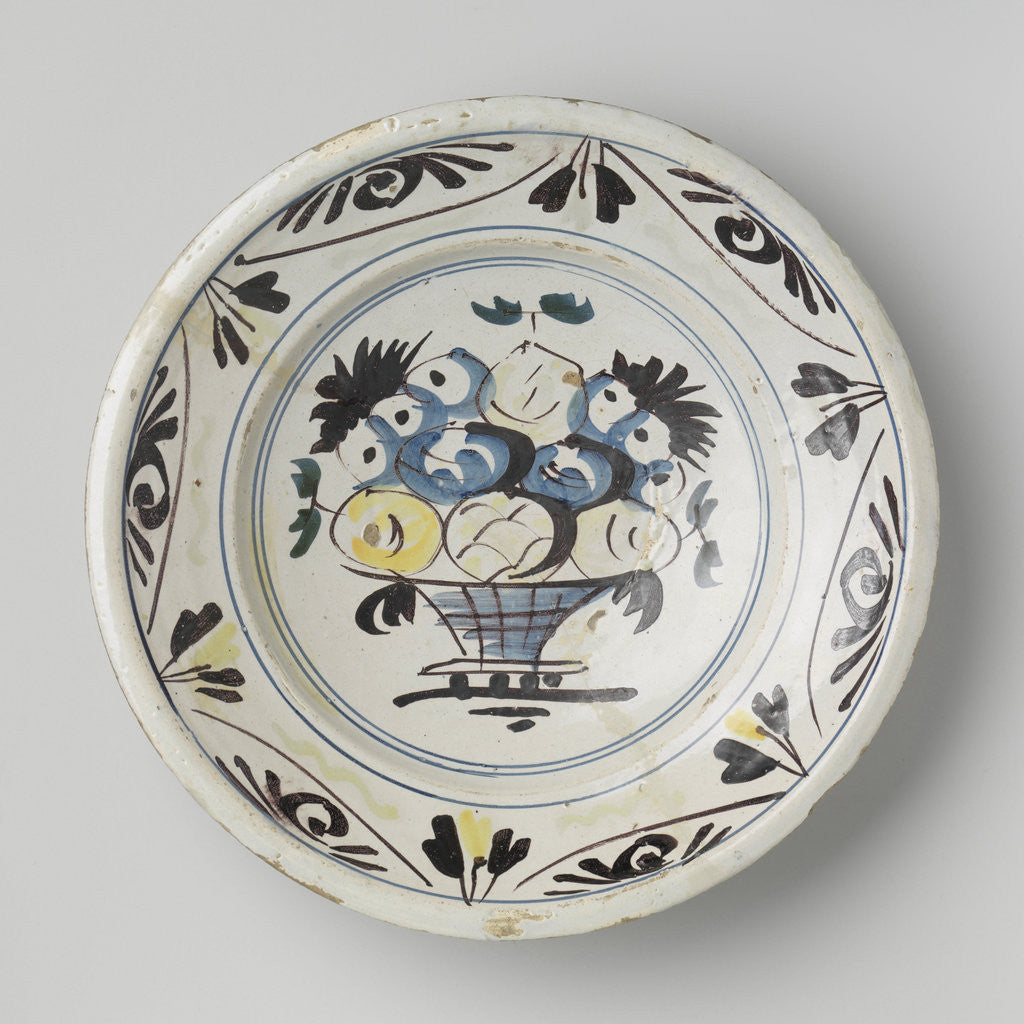 Detail of Dish polychrome painted majolica by Anonymous