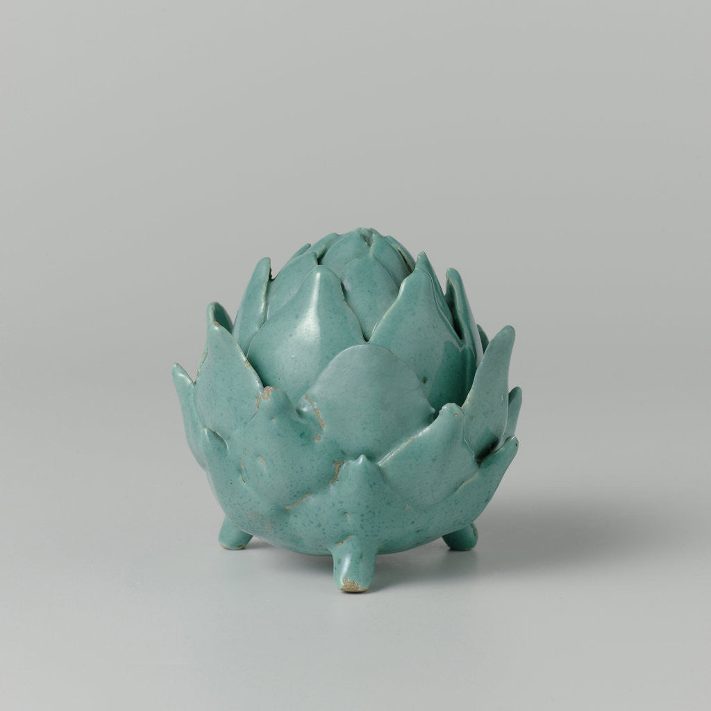 Detail of Butter dish of faience in the shape of an artichoke by Anonymous