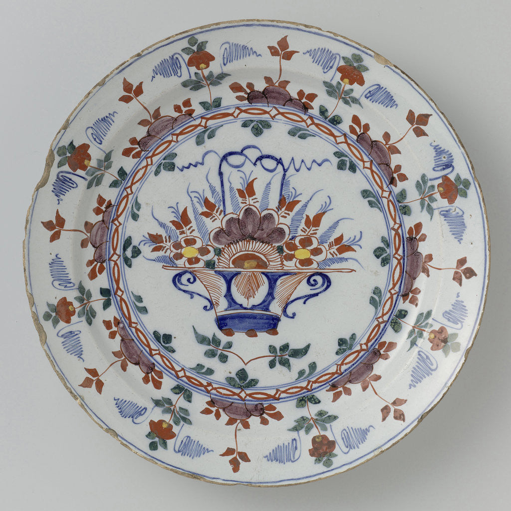 Detail of Dish polychrome faience by Anonymous