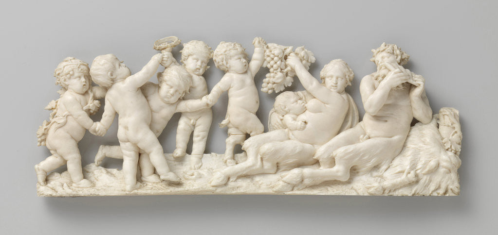 Detail of Bacchanal or Satyrs and Cupids by Gerard van Opstal