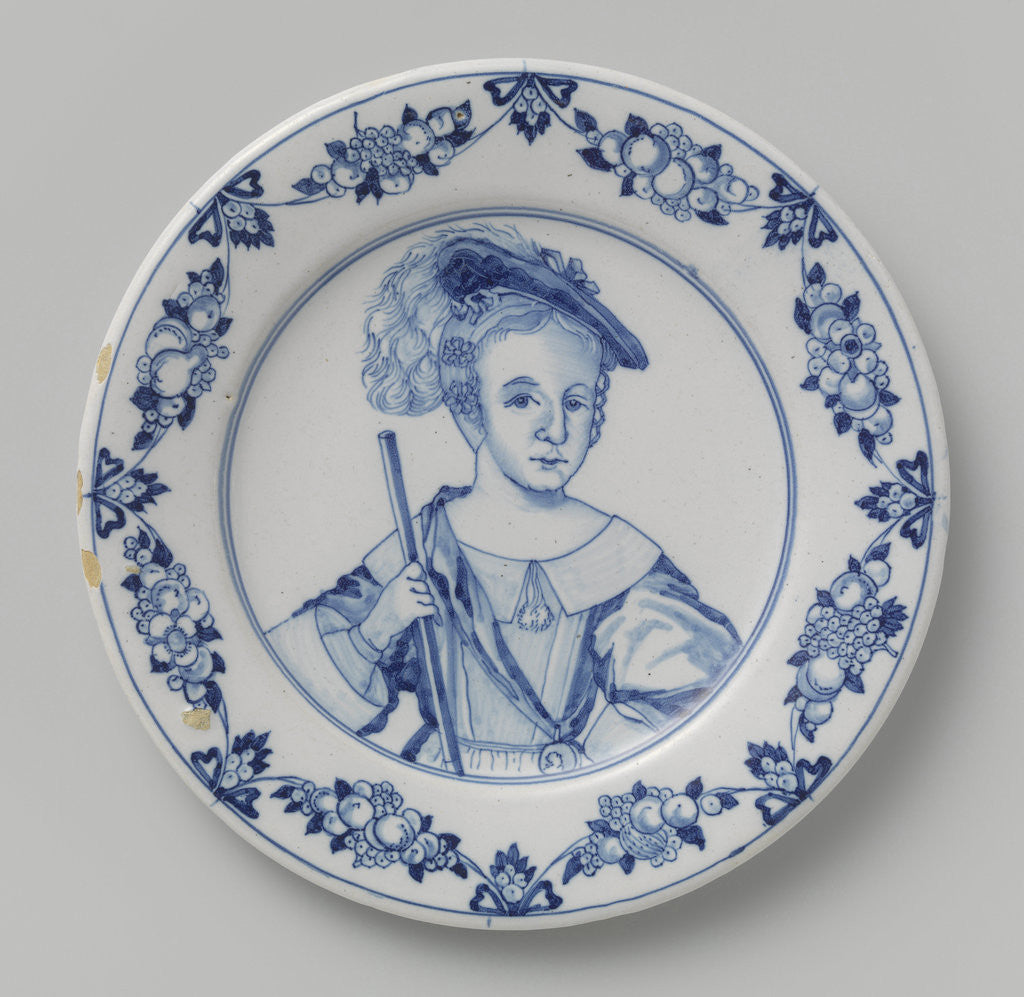 Detail of Dish with a Portrait of Prince William III as a Child by Anonymous