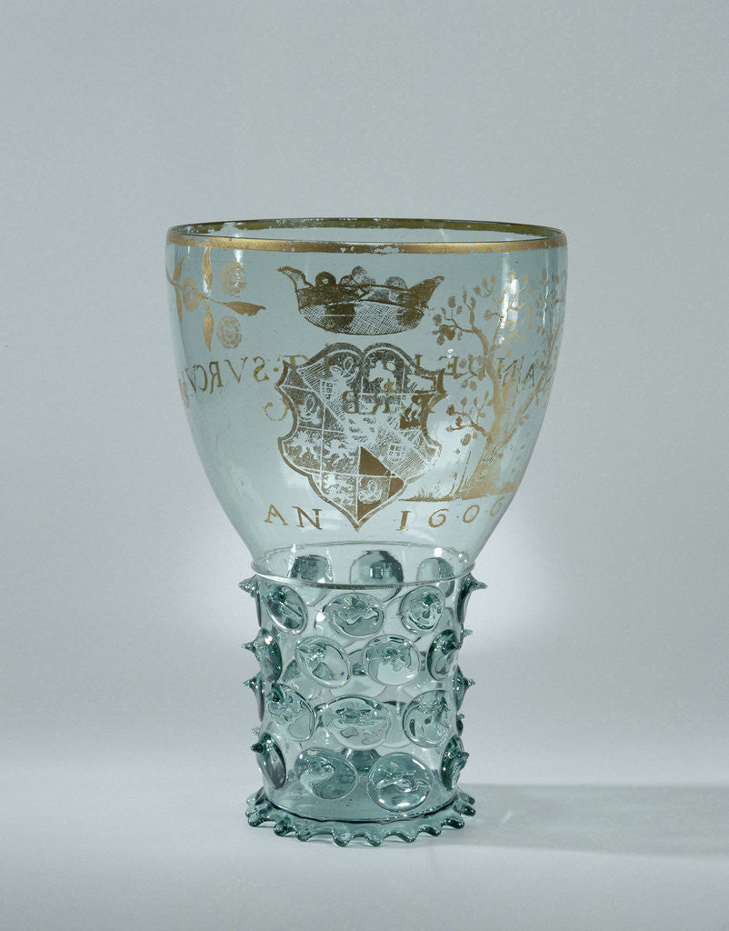 Detail of Roemer with the arms of Prince Maurice and the inscription: TANDEM.FIT. SVRCULUS ARBOR by Anonymous