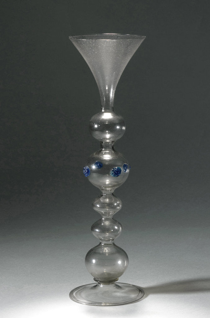 Detail of Wine glass with a hollow stem with five balls by Anonymous
