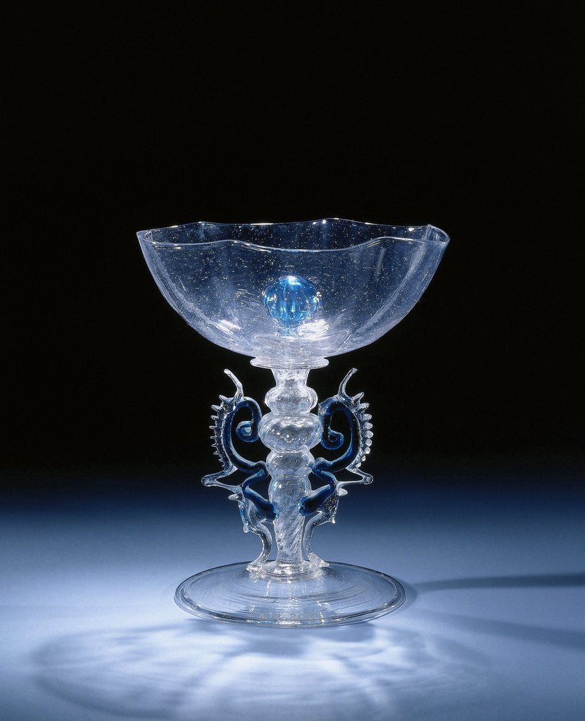Detail of Wing Glass with six times lobed chalice by Anonymous
