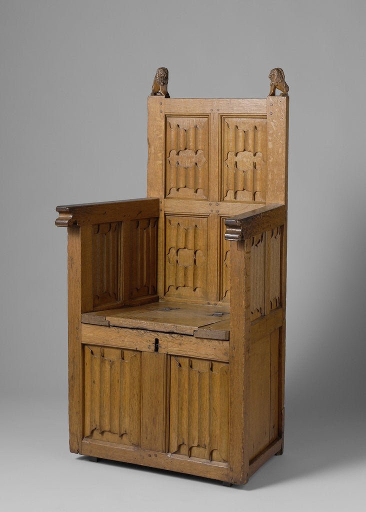 Detail of Armchair with coffin-shaped base, decorated with letter panels by Anonymous