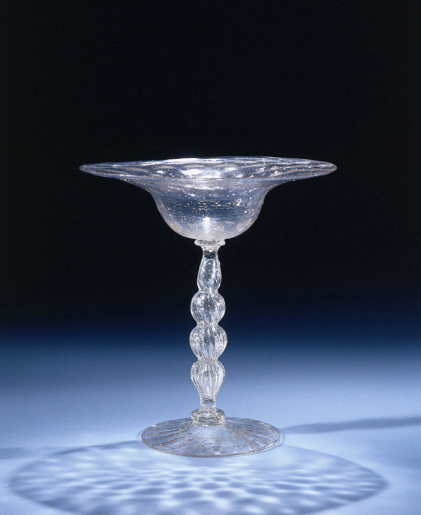 Detail of Chalice Glass with bell-shaped calyx with ribs by Anonymous