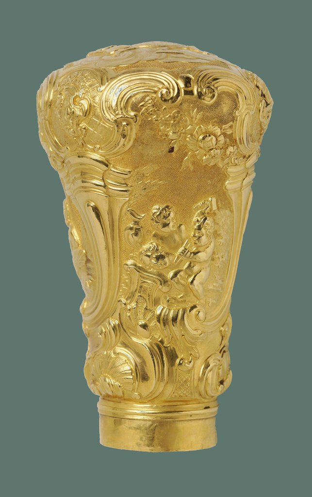 Detail of Walking stick Button with three medallions which symbols of music, painting and sculpture by Louis Métayer