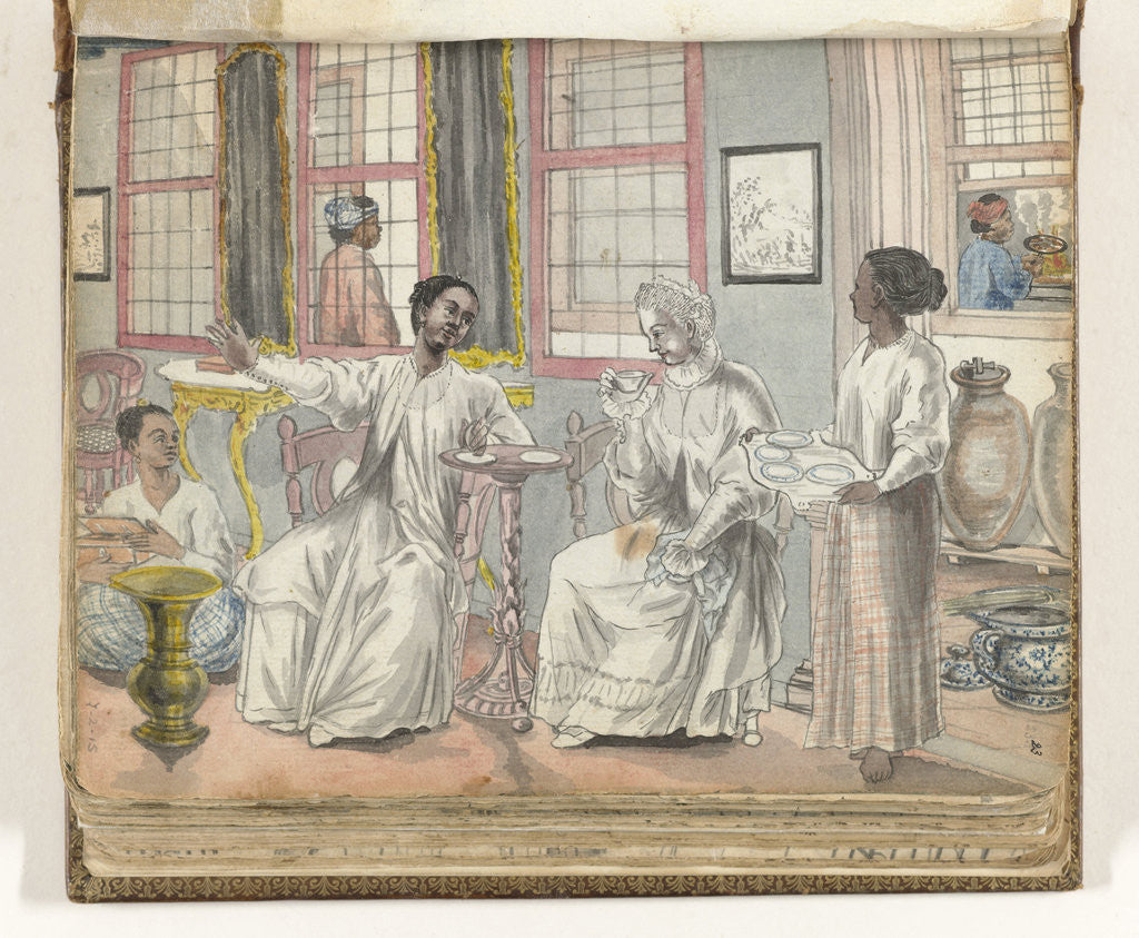 Detail of Tea time in a European home in Batavia Jakarta Indonesia by Jan Brandes