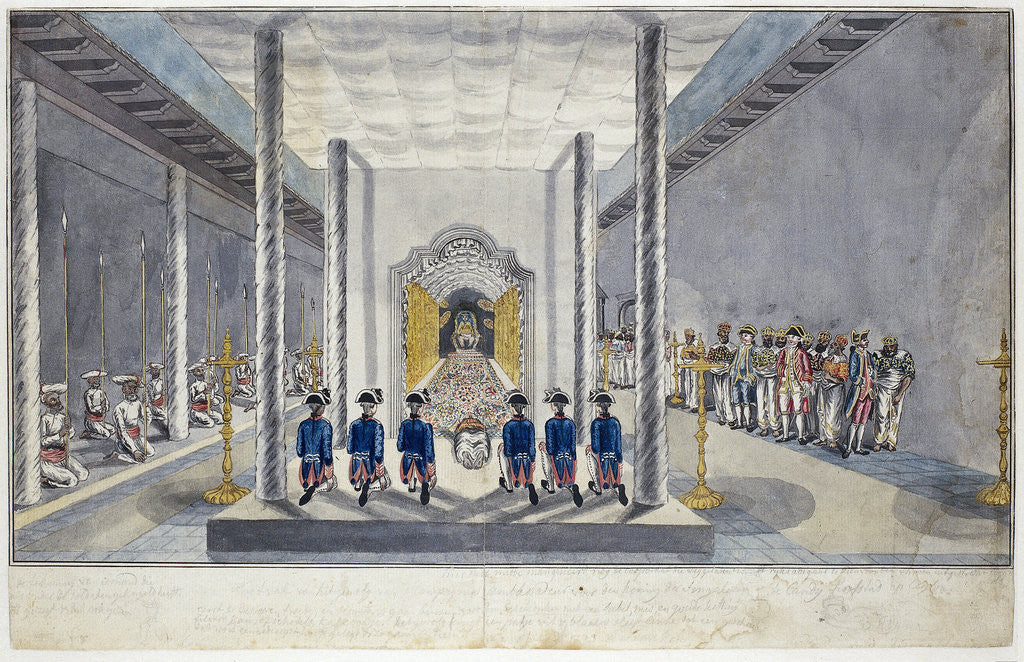 Detail of Legation of the VOC at the monarch of Kandy by Jan Brandes