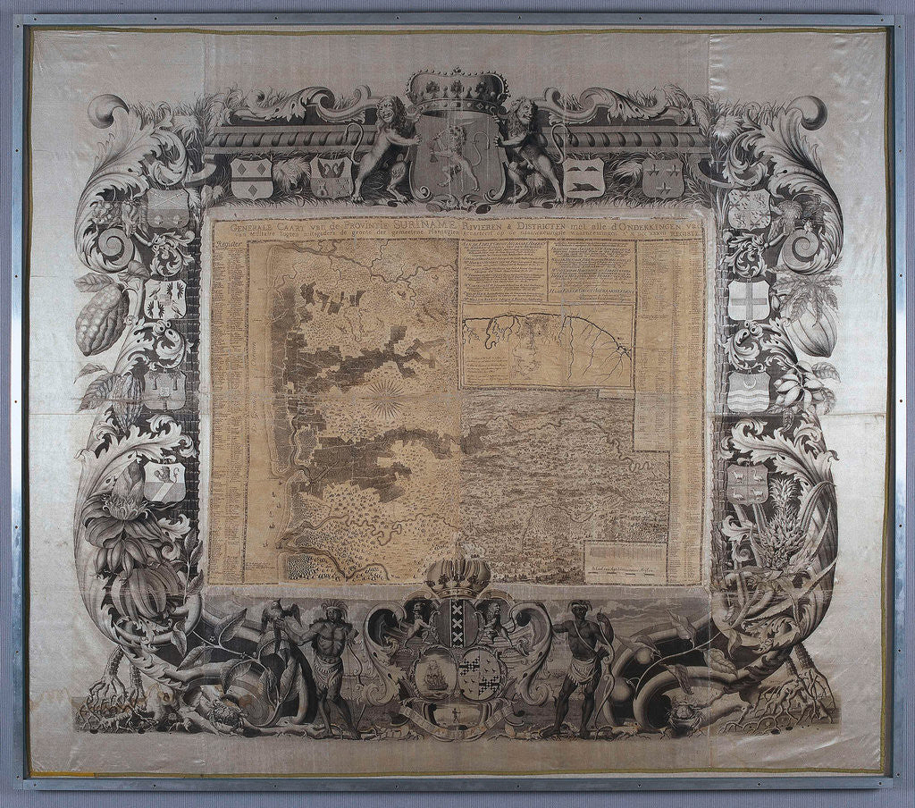 Detail of Map of Suriname, Alexander de Lavaux by J.G. de Lacroix