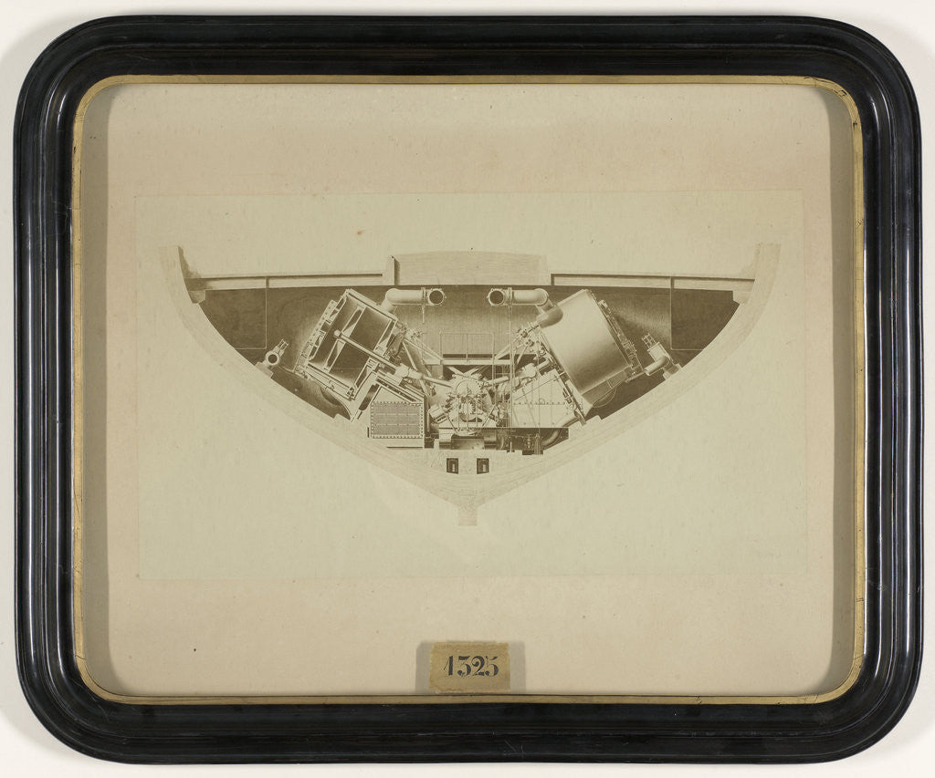 Detail of Photolithography of a steam engine by Dupuy de Lome