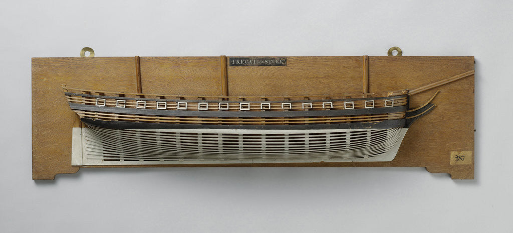 Detail of Half Model of a frigate of 50 pieces by Anonymous