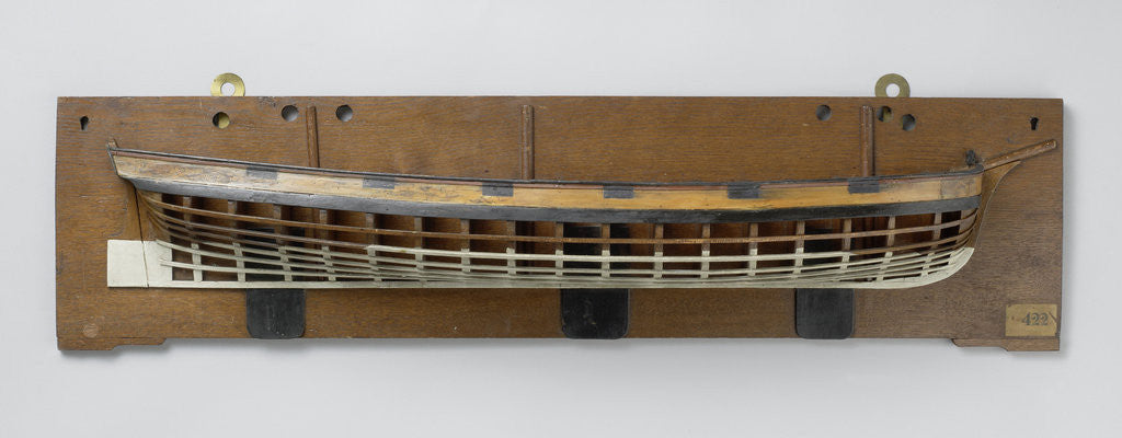 Detail of Model of a gunboat of 15 pieces by Pieter Glavimans