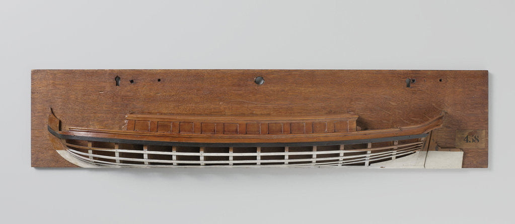 Detail of Half Model of a yacht or barge within by Anonymous