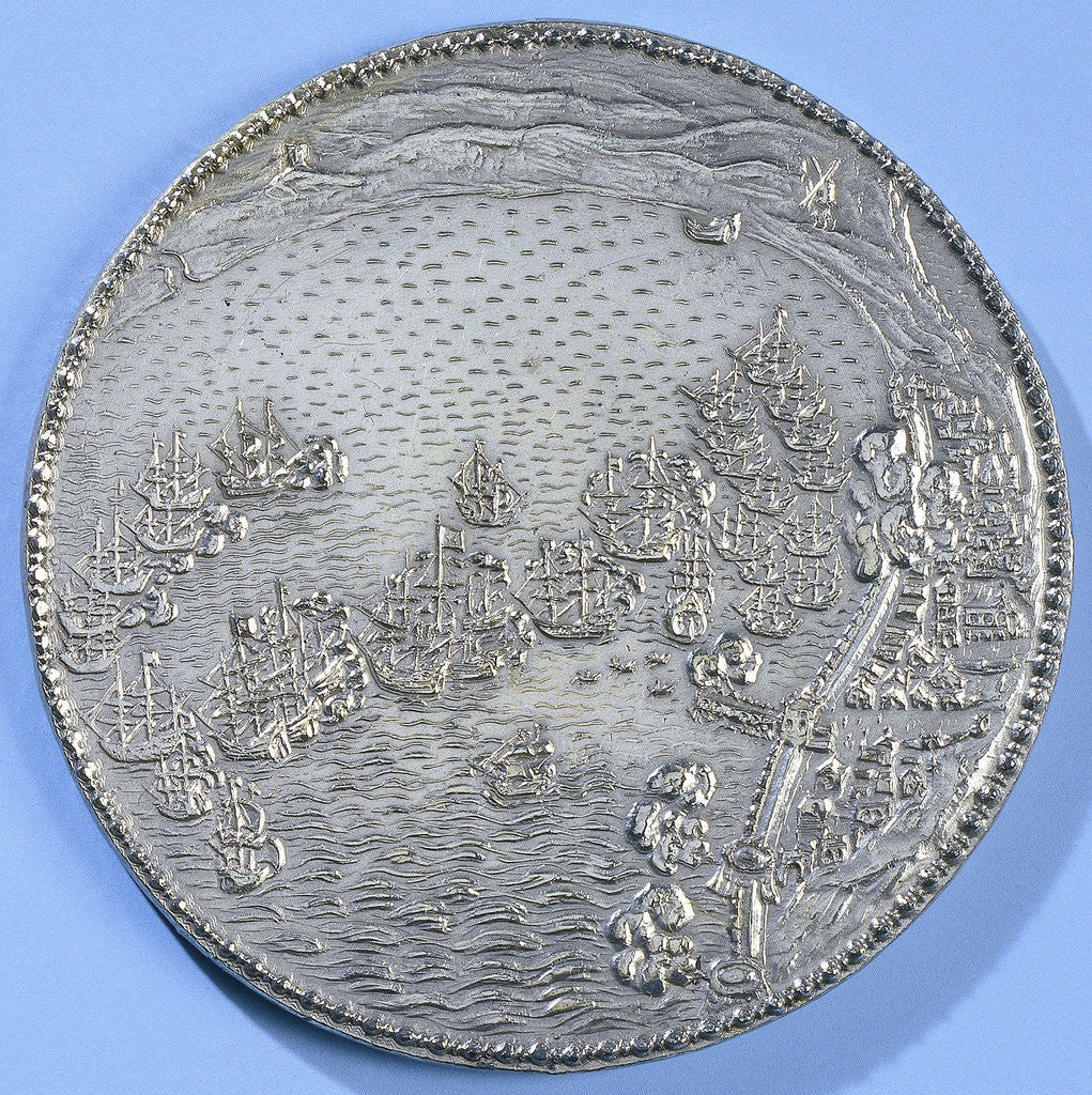 Detail of Battle of Gibraltar and the killing of Admiral van Heemskerck by Gerard van Bylaer