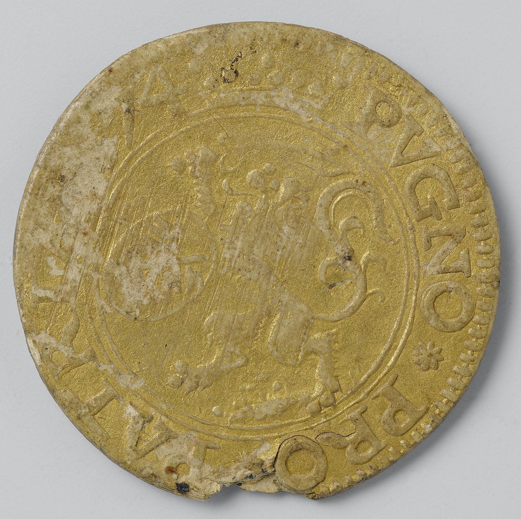 Detail of Emergency Currency quarter guilders from siege of Leiden The Netherlands by Anonymous