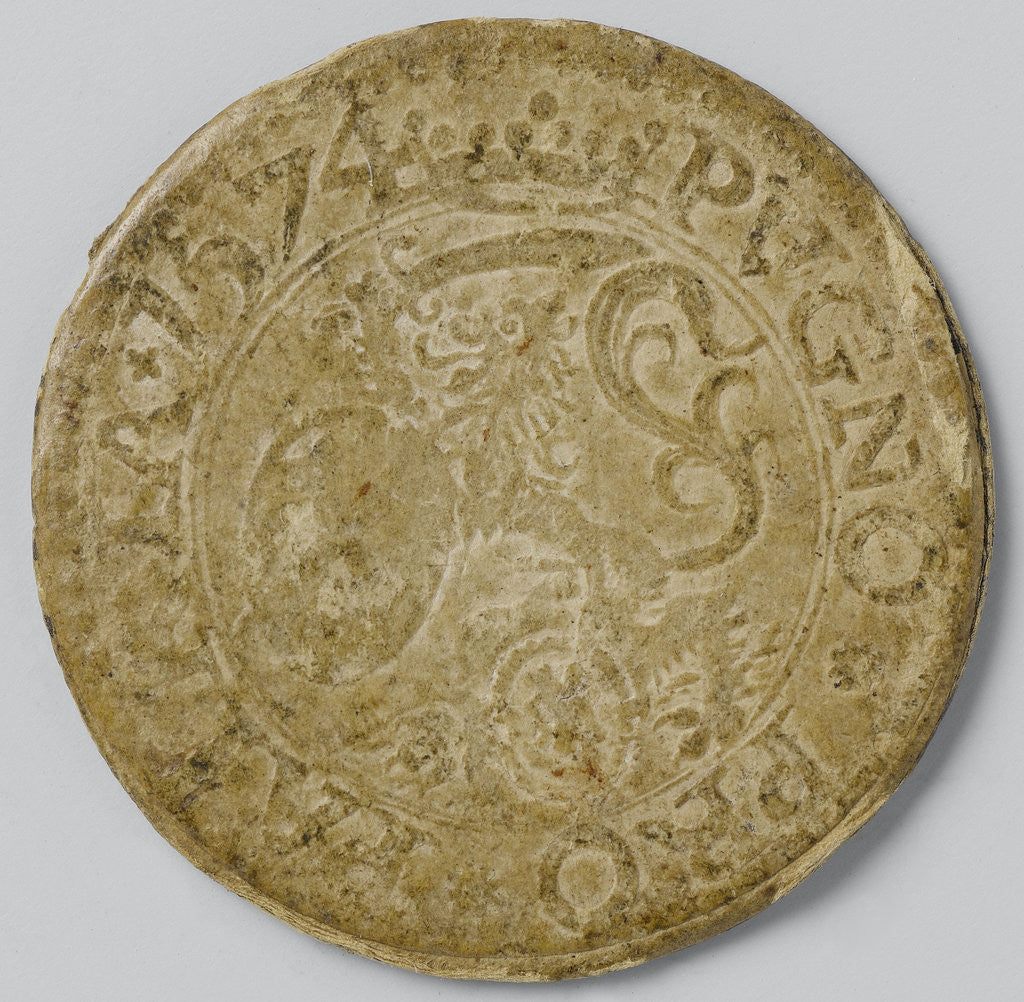 Detail of Emergency Currency quarter guilders from siege of Leiden The Netherlands by Anonymous