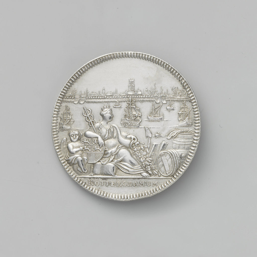 Detail of Attendance Token of Rotterdam The Netherlands, Van de Vou by Jacob van Dishoecke