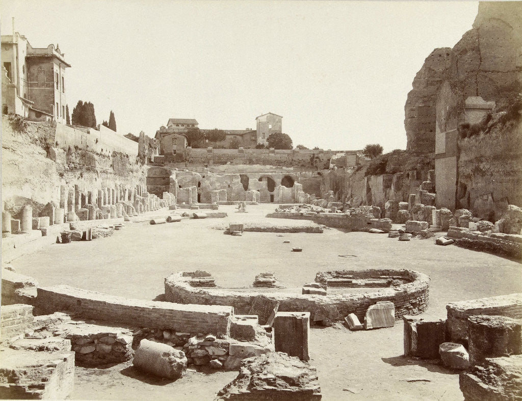 Detail of Ruin colosseum on Monte Palatino Rome Italy by Fratelli Alinari