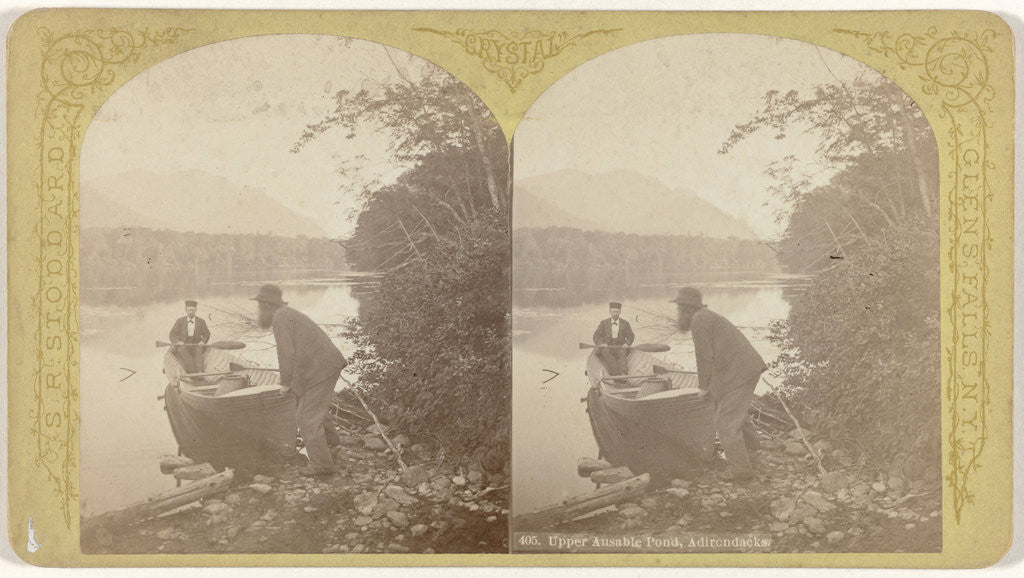 Detail of Upper Ausable Pond, Adircndacks, Upstate New York in the United States by Seneca Ray Stoddard