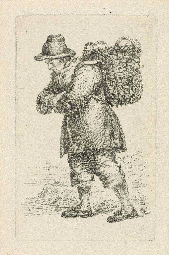 Detail of Fishmonger, with basket on back by François Joseph Pfeiffer II