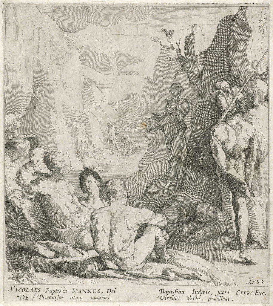 Detail of Preaching of John the Baptist, Gerrit Pietersz. Sweelink by Nicolaes de Clerck