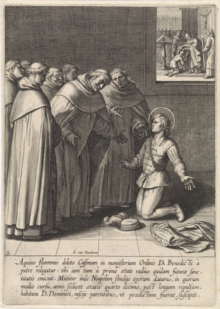 Detail of Thomas Aquinas joined the Dominican Order by Egbert van Panderen and Otto van Veen