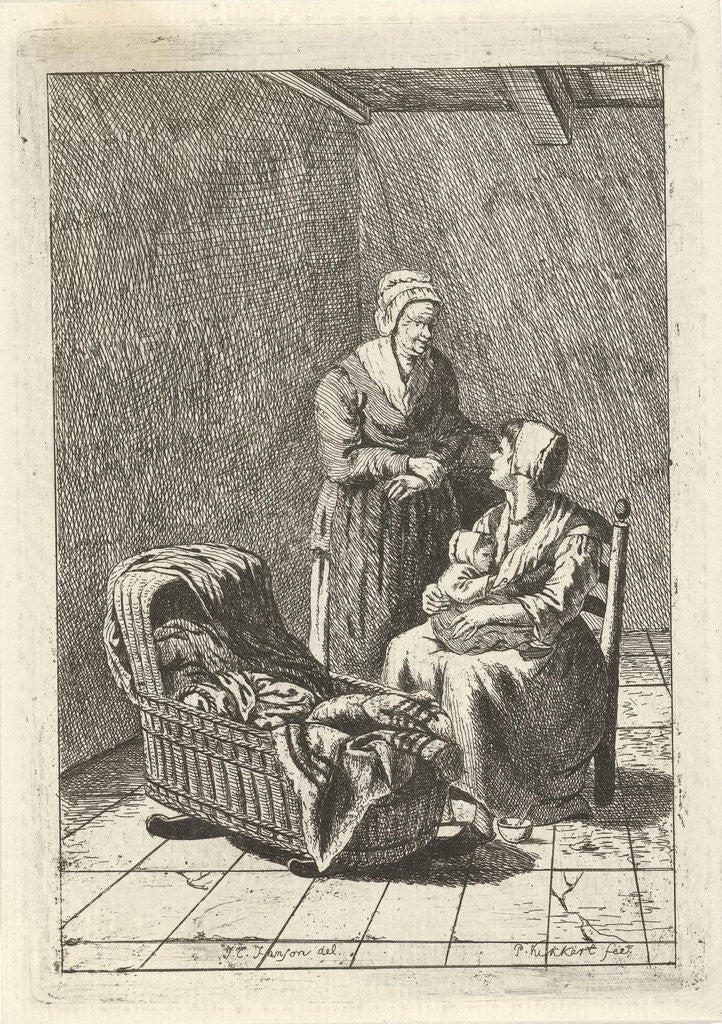 Detail of Women by a Cradle by Pieter Kikkert