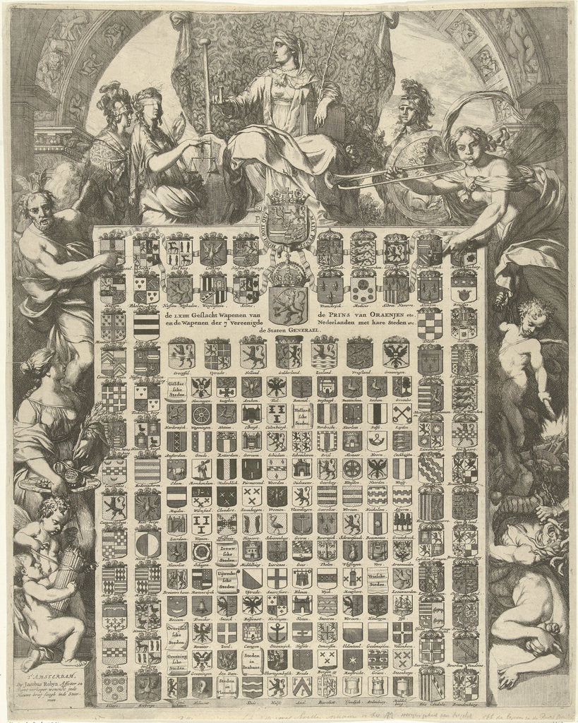 Detail of Prince William III in an allegorical frame, Johannes Jacobsz van den Aveele by Jacobus Robijn Gerard de Lairesse