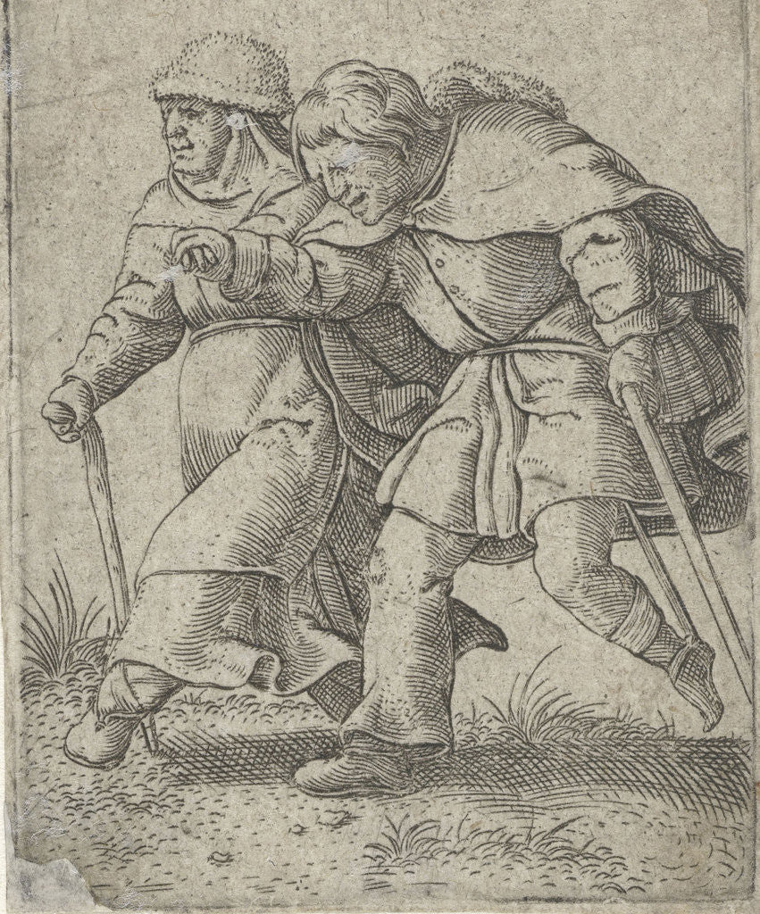 Detail of A woman guides a blind man by Cornelis Massijs